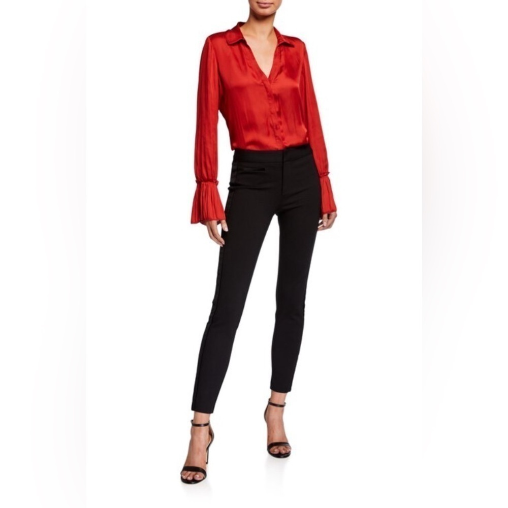 PAIGE Tereza Skinny Tuxedo Trousers Velvet Side Stripes - Sz 27